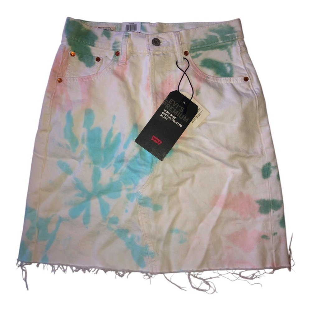 Levi's Pink and Blue A-Line Mini Skirt